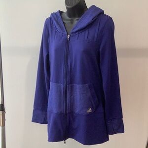 Adidas blue zip training jacket, small